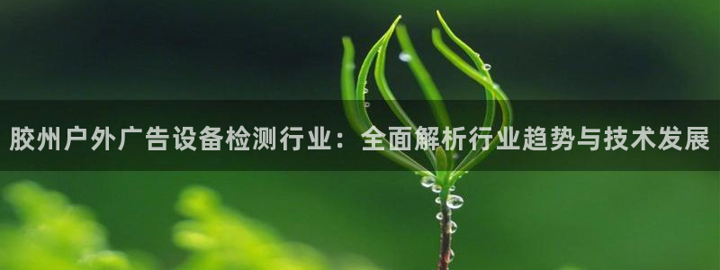杏宇平台怎么样赚钱：胶州户外广告设备检测行业：全面解析行业趋势与技术发展
