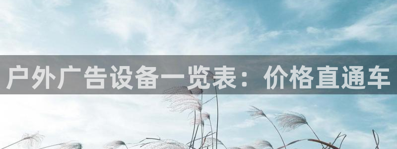 杏宇平台登录步骤是什么：户外广告设备一览表：价格直通车