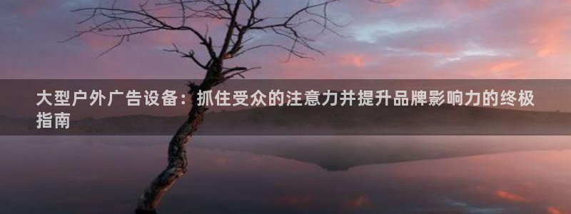 杏宇平台登录步骤图：大型户外广告设备：抓住受众的注意力并提升品牌影响力的终极
指南