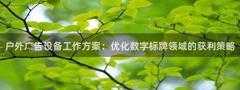 杏宇平台怎么样知乎：户外广告设备工作方案：优化数字标牌领域的获利策略