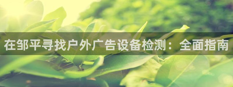 杏宇平台代理怎么样可靠吗：在邹平寻找户外广告设备检测：全面指南