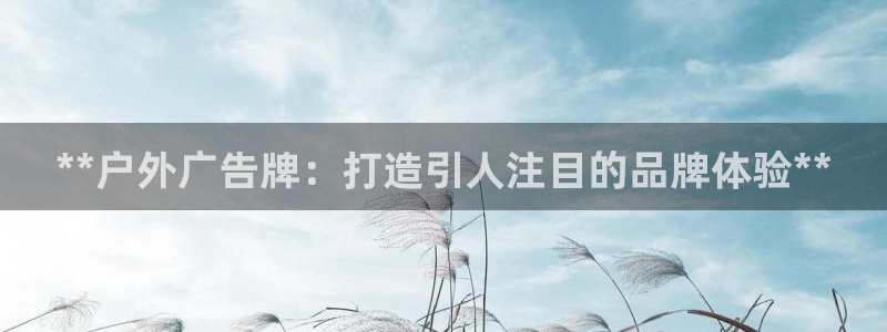杏宇官方平台官网下载：**户外广告牌：打造引人注目的品牌体验**