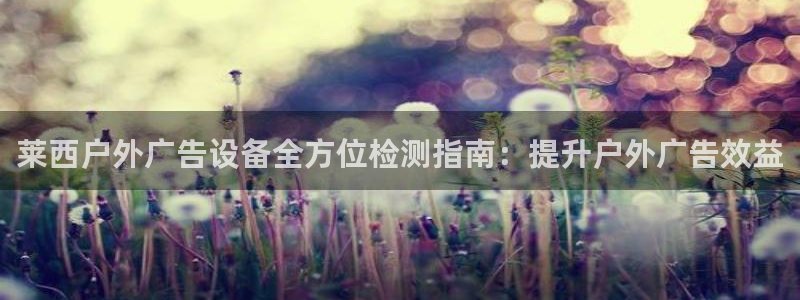 杏宇平台开户：莱西户外广告设备全方位检测指南：提升户外广告效益