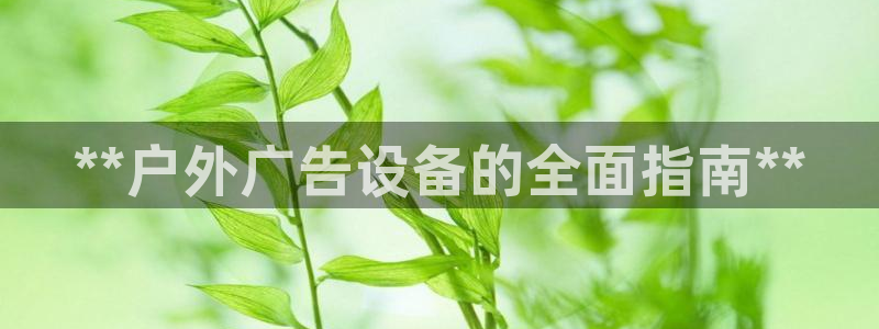 杏宇平台总代理电话：**户外广告设备的全面指南**